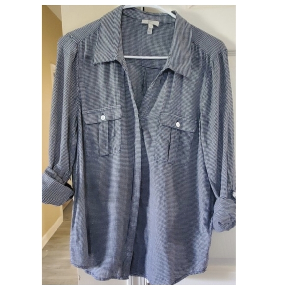 Joie Navy Booker Button Down Size M - Picture 4 of 4